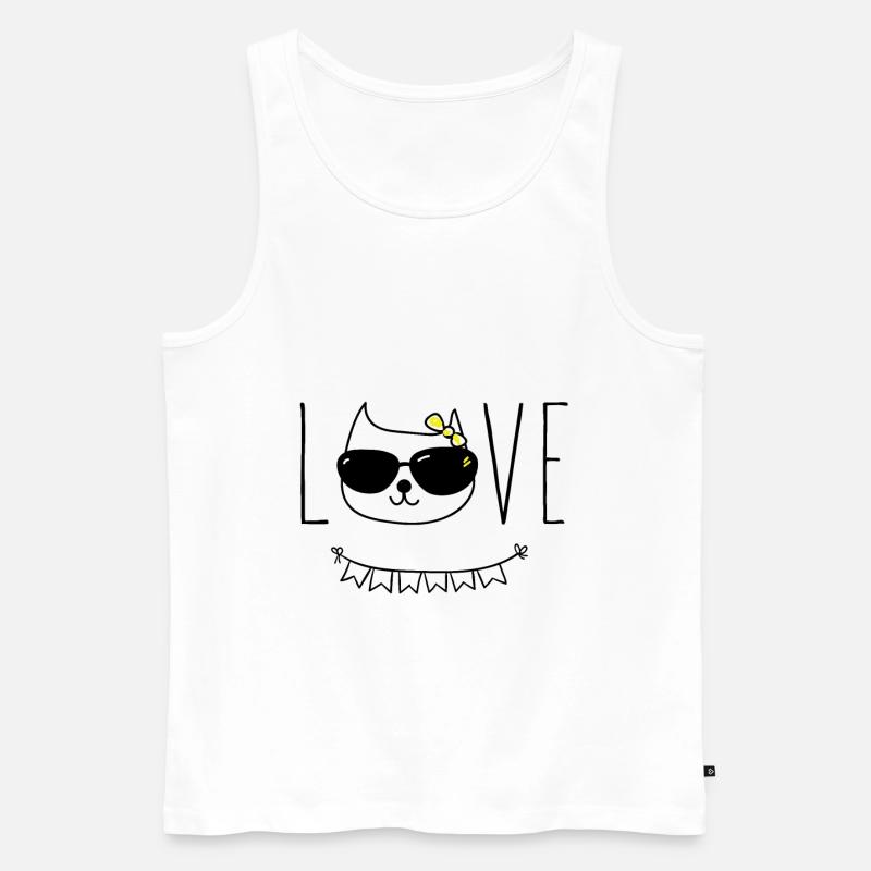 Katzen liebe - Männer Premium Bio Tank Top - Weiß