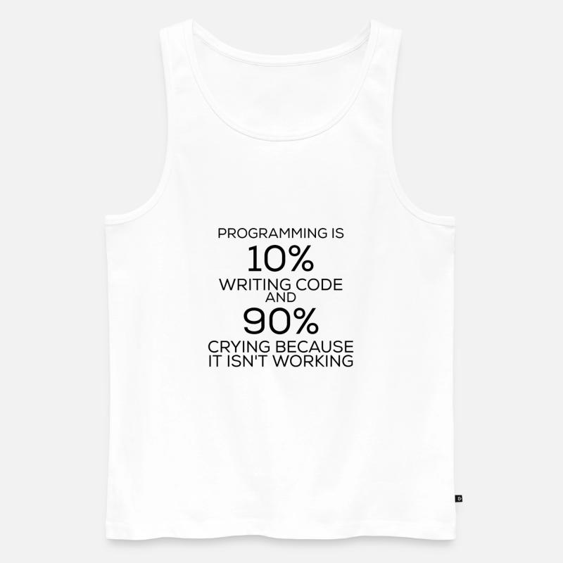 Lustiger Spruch Programmieren Programmier - Männer Premium Bio Tank Top - Weiß
