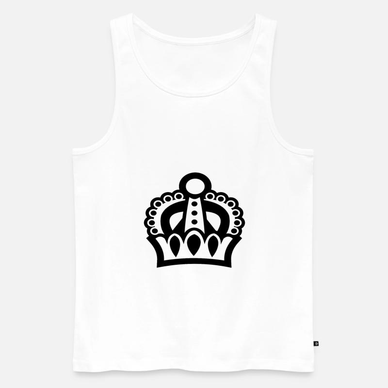 Krone Crown - Männer Premium Bio Tank Top - Weiß