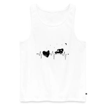 Pickup Camping Heartbeat with Heart at Night - Men's Premium Organic Tank Top - white - Front - Michal (187cm)