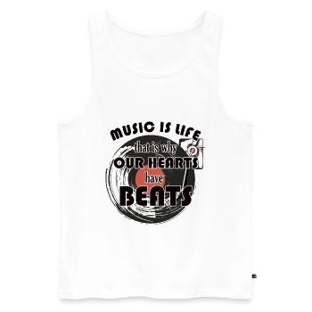 Music Is Life for composers - Men's Premium Organic Tank Top - white - Front - Michal (187cm)