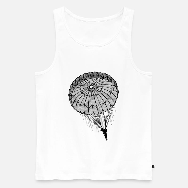 Fallschirmjäger Fallschirm Rundkappe Falli - Männer Premium Bio Tank Top - Weiß