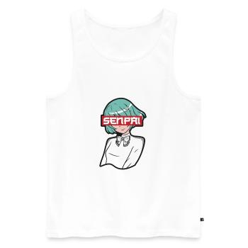 Anime Fan Present Japanese Cartoon Cosplay - Men's Premium Organic Tank Top - white - Front - Michal (187cm)