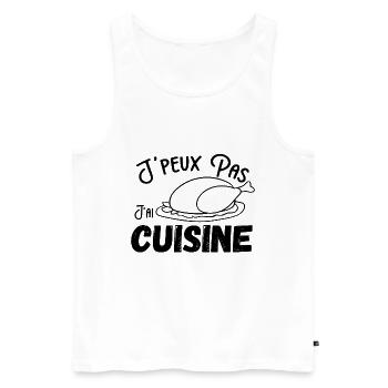 J'peux pas j'ai cuisine humour - Débardeur bio Premium Homme - blanc - Devant - Michal (187cm)