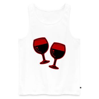 Wine Symbol Glass - Men's Premium Organic Tank Top - white - Front - Michal (187cm)