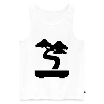 Bonsai icon Symbol - Männer Premium Bio Tank Top - Weiß - Vorne - Michal (187cm)