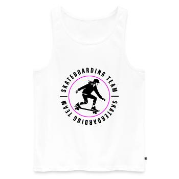 Skateboarding Team Verein Frau Skateboard - Männer Premium Bio Tank Top - Weiß - Vorne - AI Model Male 178 light (178cm)
