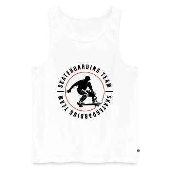 Skateboarding Team Verein Mann Skateboard - Männer Premium Bio Tank Top - Weiß - Vorne - AI Model Male 178 light (178cm)