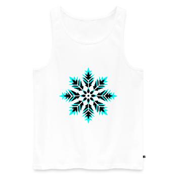 Schneeflocke Icon Winter - Männer Premium Bio Tank Top - Weiß - Vorne - Michal (187cm)