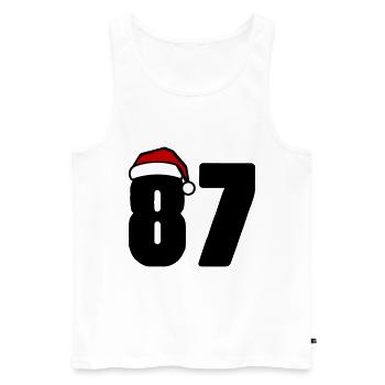 87 Zahl Weihnachten - Männer Premium Bio Tank Top - Weiß - Vorne - AI Model Male 178 light (178cm)