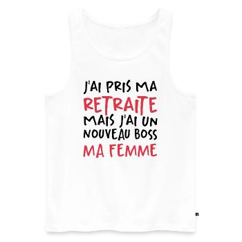 J'ai Pris Ma Retraite - Débardeur bio Premium Homme - blanc - Devant - Michal (187cm)