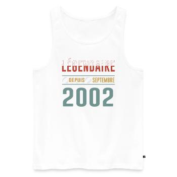 Légendaire Depuis Septembre 2002 Anniversaire - Débardeur bio Premium Homme - blanc - Devant - Michal (187cm)