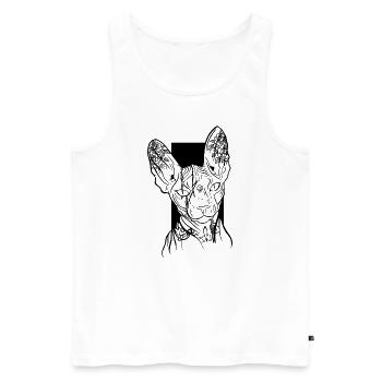 Sphinx Cat Lover Race de chat sans poils - Débardeur bio Premium Homme - blanc - Devant - Michal (187cm)