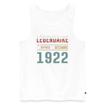 Légendaire Depuis Décembre 1922 Anniversaire - Débardeur bio Premium Homme - blanc - Devant - Michal (187cm)