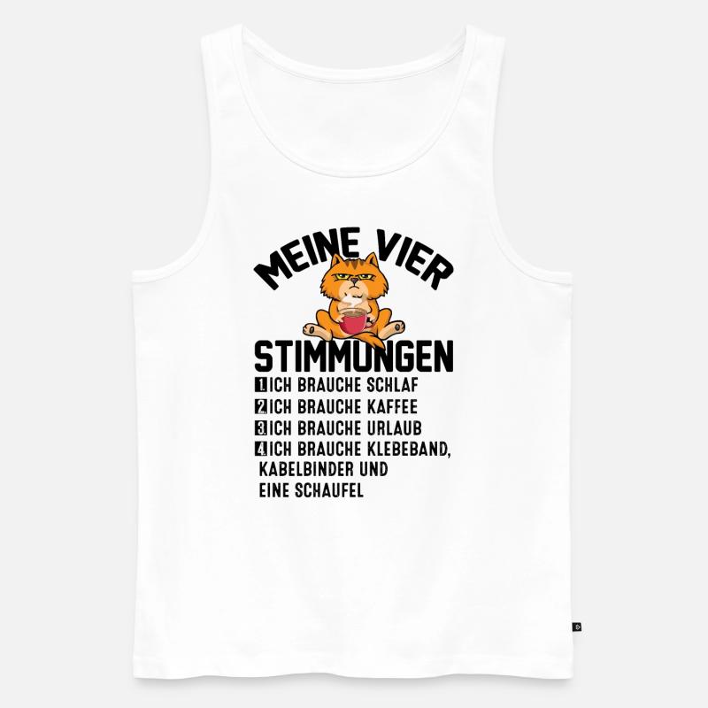 Meine Vier Stimmungen - Männer Premium Bio Tank Top - Weiß