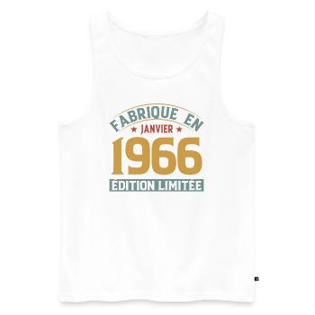 Fabriqué En Janvier 1966 Édition Limitée - Débardeur bio Premium Homme - blanc - Devant - Michal (187cm)