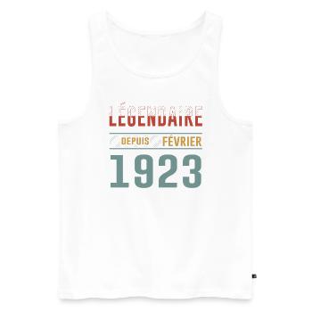 Légendaire Depuis Février 1923 Anniversaire - Débardeur bio Premium Homme - blanc - Devant - Michal (187cm)