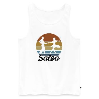 Salsa Danse Musique Danse Pratiquer le latin - Débardeur bio Premium Homme - blanc - Devant - Michal (187cm)