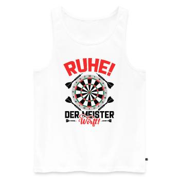 Dart Darten Darts - Männer Premium Bio Tank Top - Weiß - Vorne - AI Model Male 178 light (178cm)