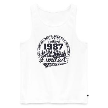 Original since 1987 Vintage Retro Birthday - Men's Premium Organic Tank Top - white - Front - Michal (187cm)