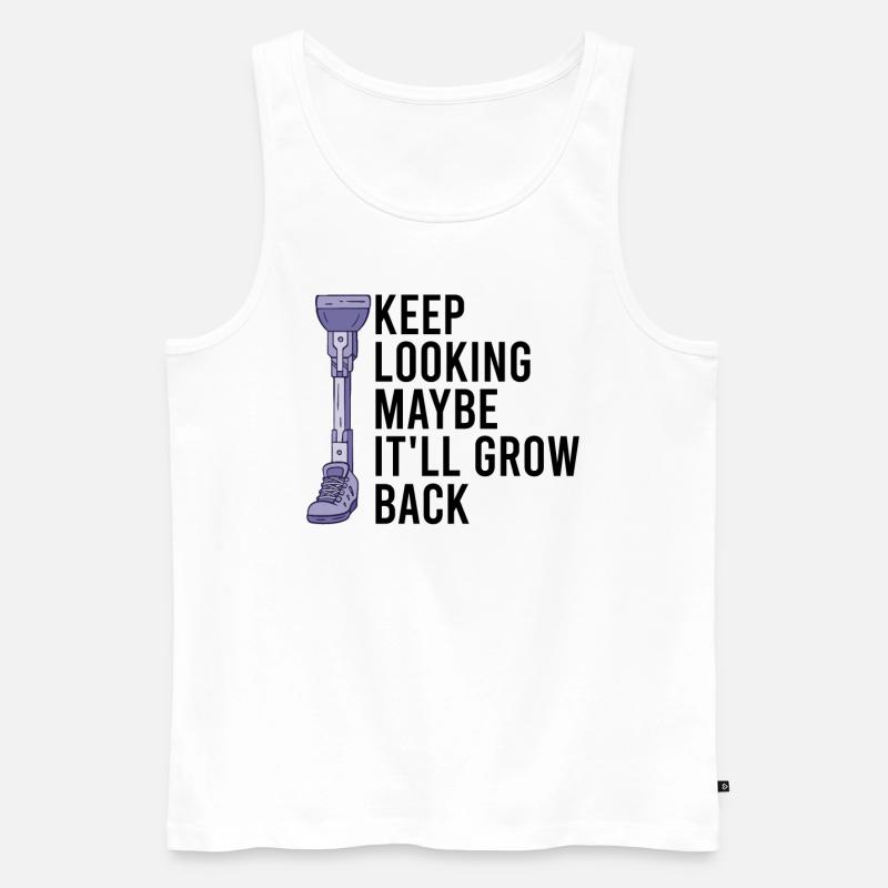 Amputation Bein Rollstuhlprothese - Männer Premium Bio Tank Top - Weiß