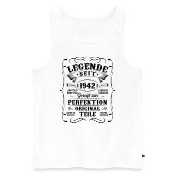 1942 - Männer Premium Bio Tank Top - Weiß - Vorne - Michal (187cm)