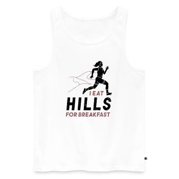 Laufen Marathon Läuferin - Männer Premium Bio Tank Top - Weiß - Vorne - AI Model Male 178 light (178cm)