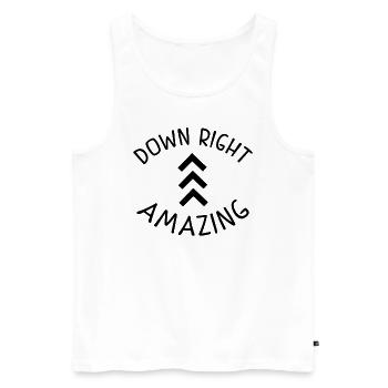 Down Right Amazing Shirt Down Syndrome Chemises Awar - Débardeur bio Premium Homme - blanc - Devant - AI Model Male 178 light (178cm)