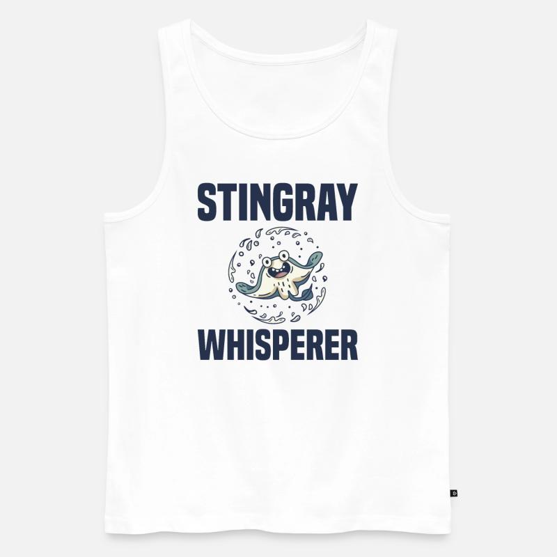 Stachelrochen Mantarochen Ozean - Männer Premium Bio Tank Top - Weiß