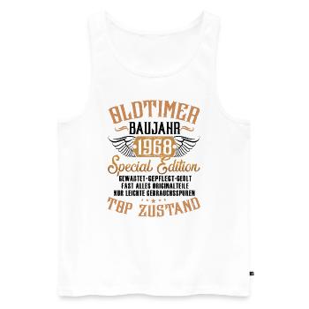 1968 Geboren Geburtstag Oldtimer - Männer Premium Bio Tank Top - Weiß - Vorne - AI Model Male 178 light (178cm)