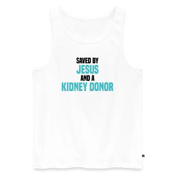 Nierentransplantation Cancer Disease Awareness - Männer Premium Bio Tank Top - Weiß - Vorne - Michal (187cm)