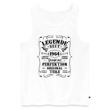 Lebende Legende seit 1964 - Männer Premium Bio Tank Top - Weiß - Vorne - AI Model Male 178 light (178cm)