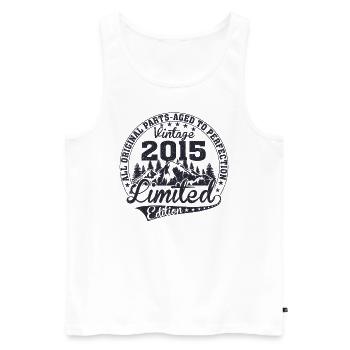 Born 2015 Vintage Retro Anniversary - Men's Premium Organic Tank Top - white - Front - Michal (187cm)