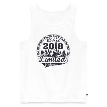 Born 2018 Vintage Retro Anniversary - Men's Premium Organic Tank Top - white - Front - Michal (187cm)