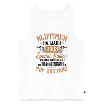 Oldtimer Special Edition Modell 2003 Geburtstag - Männer Premium Bio Tank Top - Weiß - Vorne - Michal (187cm)