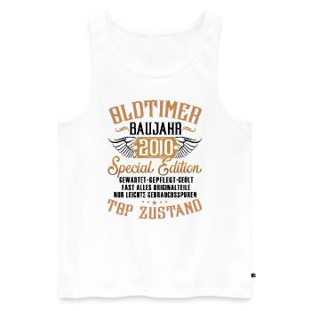 Oldtimer Special Edition Modell 2010 Geburtstag - Männer Premium Bio Tank Top - Weiß - Vorne - Michal (187cm)