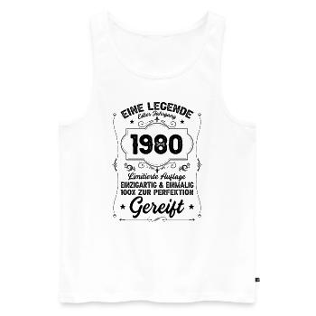 Vintage 1980 40th Birthday Forty Years Gift - Männer Premium Bio Tank Top - Weiß - Vorne - Michal (187cm)