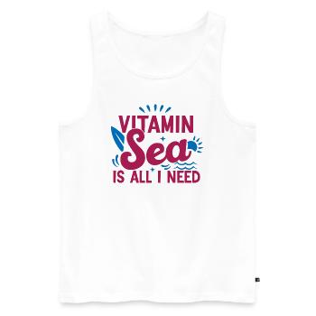 I need Vitamin Sea - Débardeur bio Premium Homme - blanc - Devant - Michal (187cm)