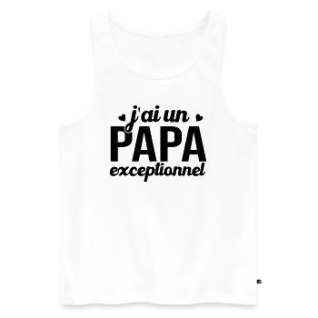 T-shirt Fête des Pères - Un Papa Exceptionnel - Débardeur bio Premium Homme - blanc - Devant - Michal (187cm)