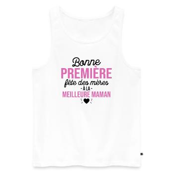 Joyeuse Fête Des Mères À La Meilleure Maman - Débardeur bio Premium Homme - blanc - Devant - Michal (187cm)