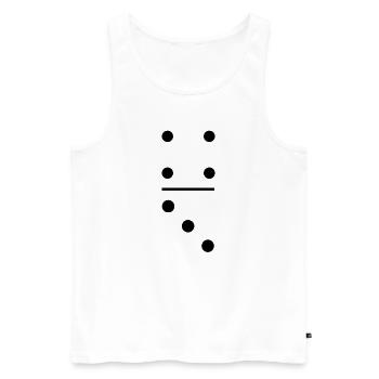Lustiger Domino Stein 4 3 Karneval - Männer Premium Bio Tank Top - Weiß - Vorne - AI Model Male 178 light (178cm)