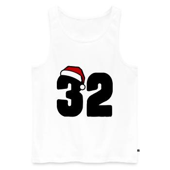 32 Numéro Noël - Débardeur bio Premium Homme - blanc - Devant - AI Model Male 178 light (178cm)