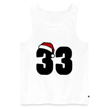 33 Numéro Noël - Débardeur bio Premium Homme - blanc - Devant - Michal (187cm)