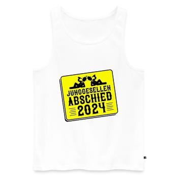 Junggesellen Abschied 2024 - Männer Premium Bio Tank Top - Weiß - Vorne - Michal (187cm)