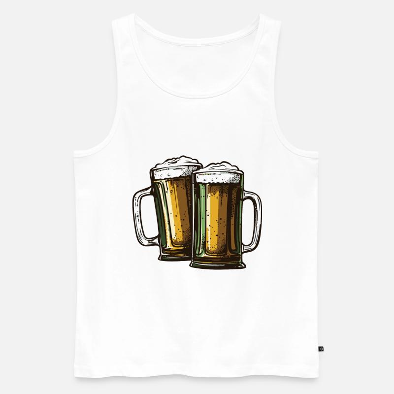 Bier Glas Prost Drinking - Männer Premium Bio Tank Top - Weiß
