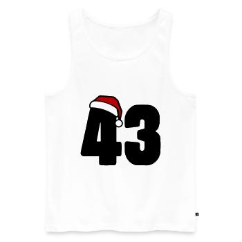 43 Numéro Noël - Débardeur bio Premium Homme - blanc - Devant - Michal (187cm)