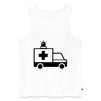 Krankenwagen Ambulance - Männer Premium Bio Tank Top - Weiß - Vorne - Michal (187cm)