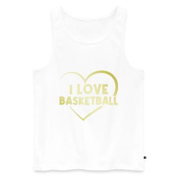 I love basketball heart - Men's Premium Organic Tank Top - white - Front - Michal (187cm)