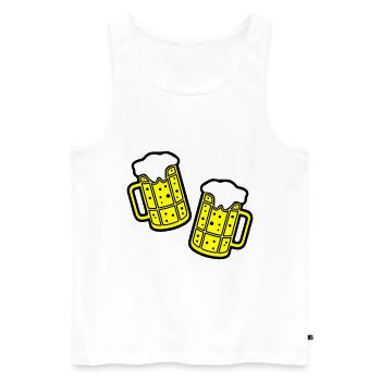 Bier Symbol Saufen - Männer Premium Bio Tank Top - Weiß - Vorne - Michal (187cm)
