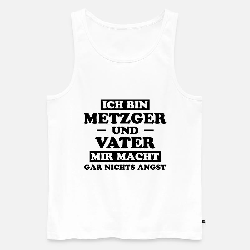 Metzger Beruf Lustiger Spruch Fleischer Geschenk - Männer Premium Bio Tank Top - Weiß